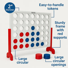 Bolaball four-in-a-row portable compact design for travel and picnics
