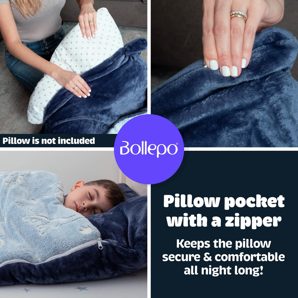 Bollepo kids camping sleeping bag great for sleepovers and trips