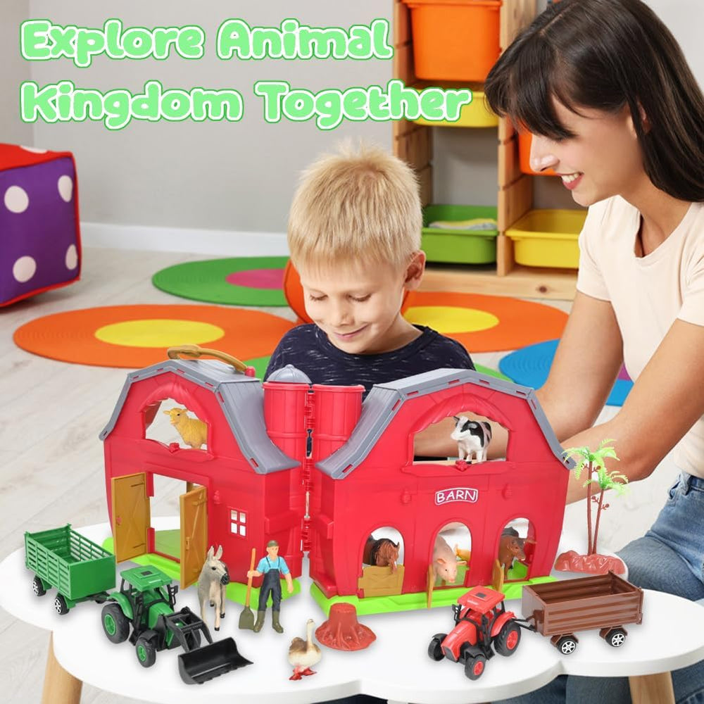 BOLZRA foldable barn with carrying handle for portability