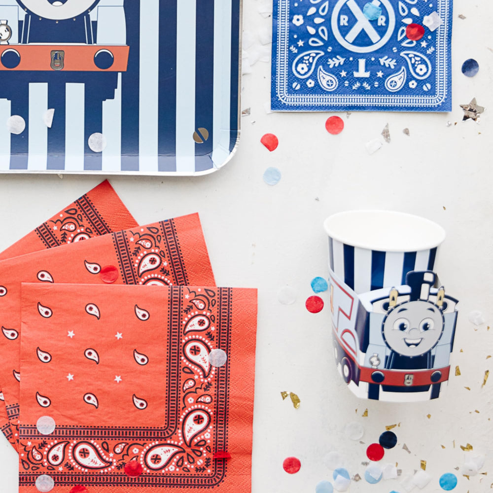 Bonjour Fete napkins at snack and beverage station for tidy serving