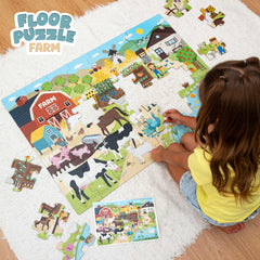 BONNYCO giant landscape puzzle showcases farm life in a single scene.