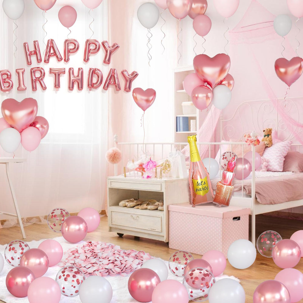 Bonropin rose gold heart foil balloons for romantic accents