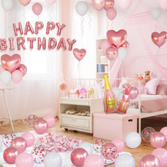 Bonropin rose gold heart foil balloons for romantic accents