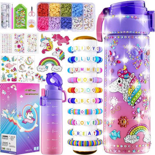BOOH unicorn-themed diamond painting kit for bottle decor sparks creativity during play
