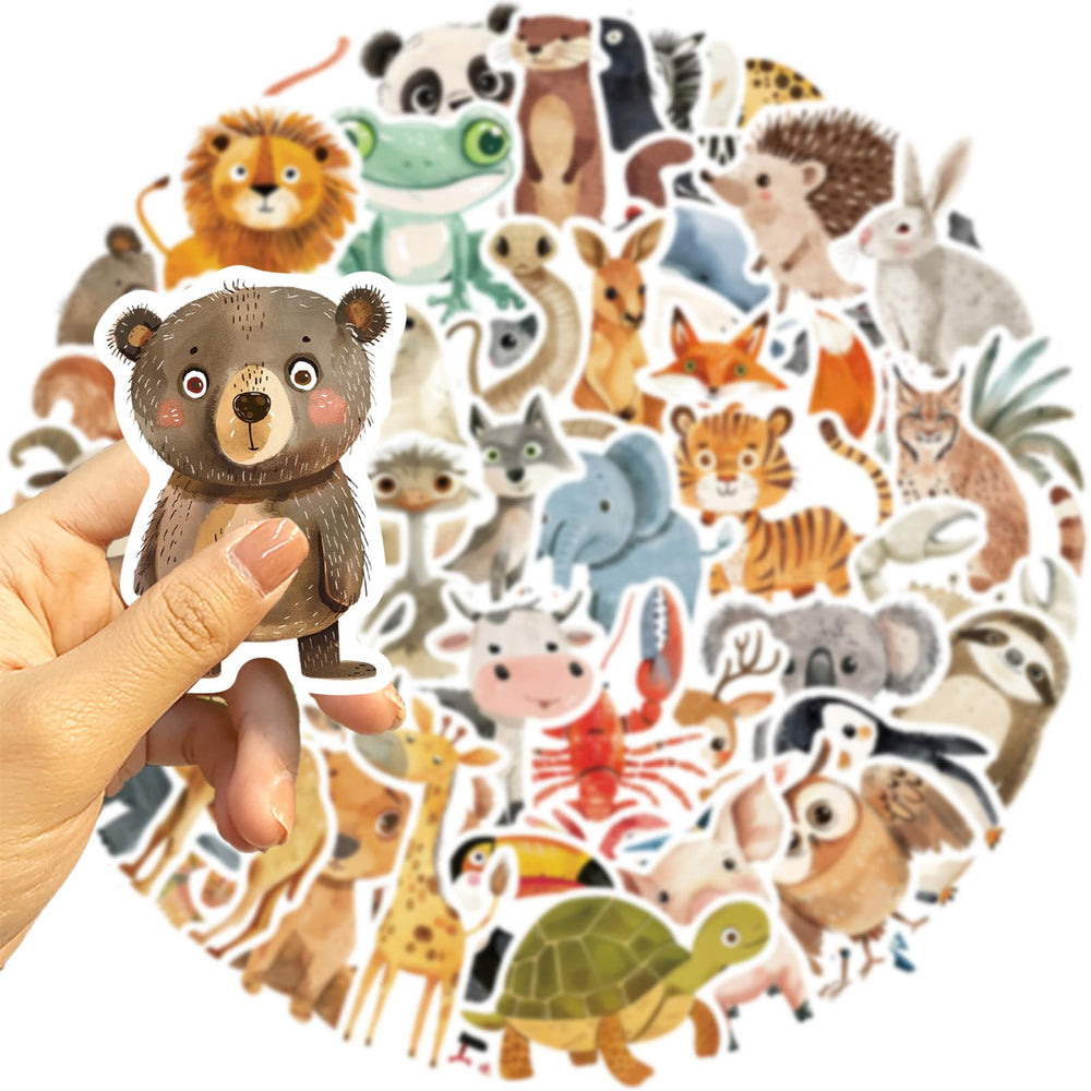 Booppyy cute animal stickers 02 on a water bottle with waterproof durability
