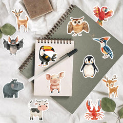 Booppyy cute animal stickers 03 adorn a journal with vivid, fade-resistant color