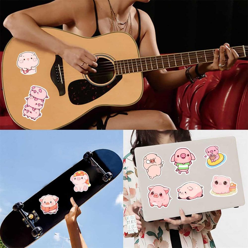 Booppyy Pink Pig backpack decal enhances gear with playful style.