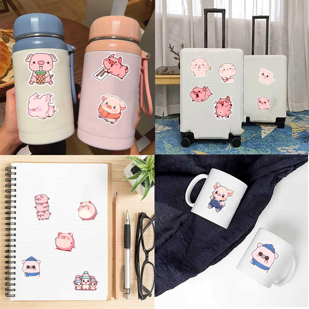 Booppyy Pink Pig sticker set ideal for journaling and scrapbooking.