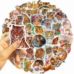 Booppyy waterproof tiger stickers for water bottles; long-lasting color and splash resistance.