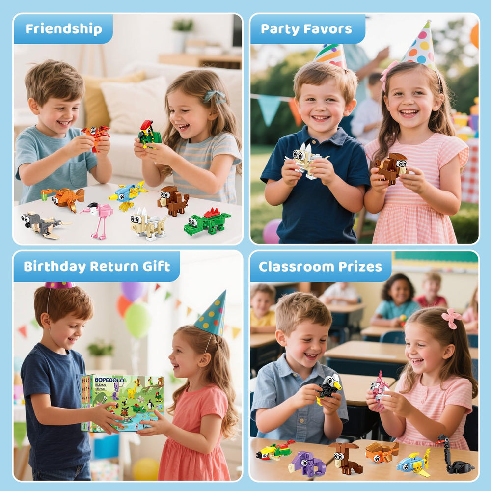 BOPEGOLO 3-in-1 animal builders with 66 designs for versatile play.