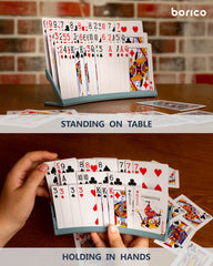 BORICO card holder sloped-display highlights angled surfaces to prevent peeking during play