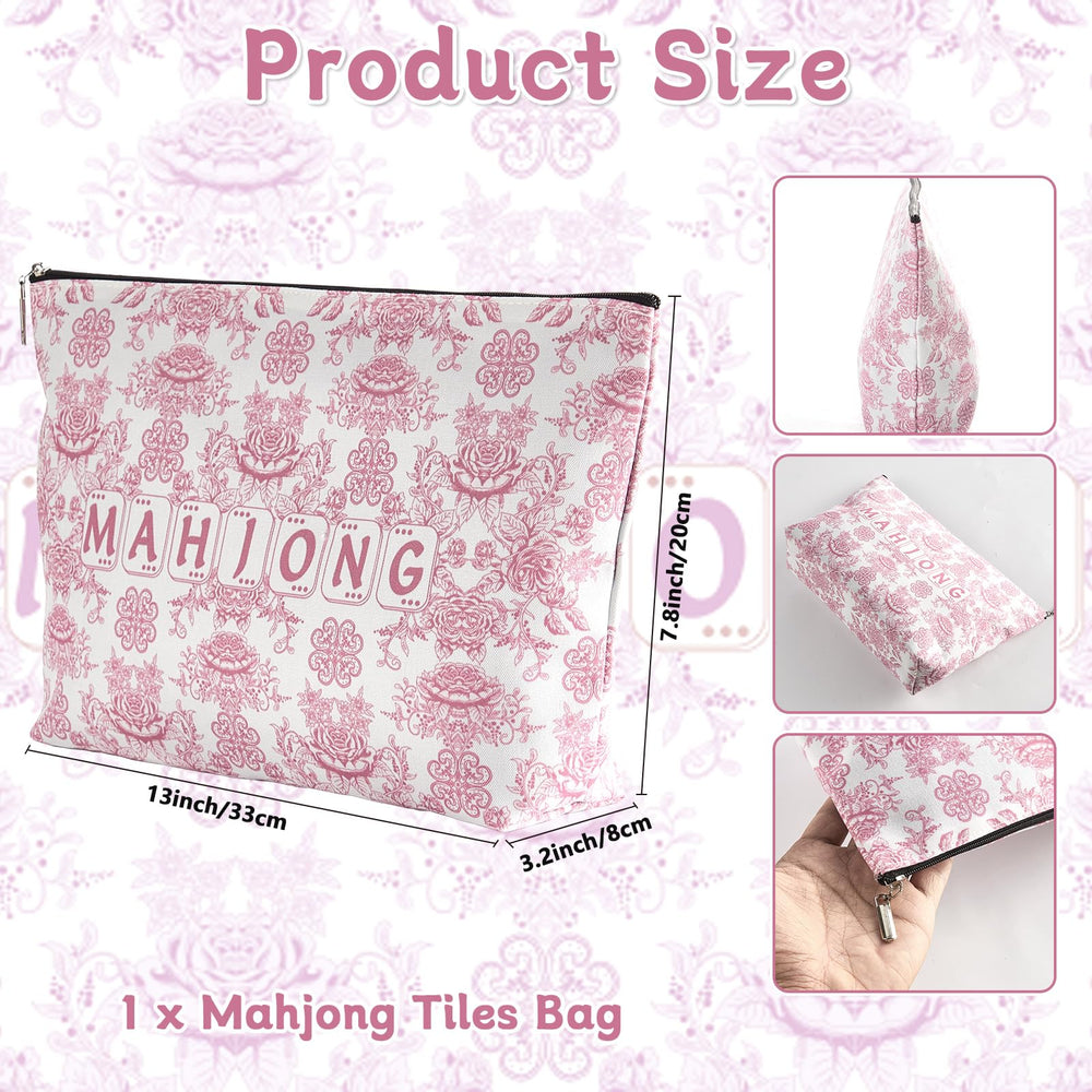 Bornerwhite mahjong tile bag 13x7.8 inches ready for tiles