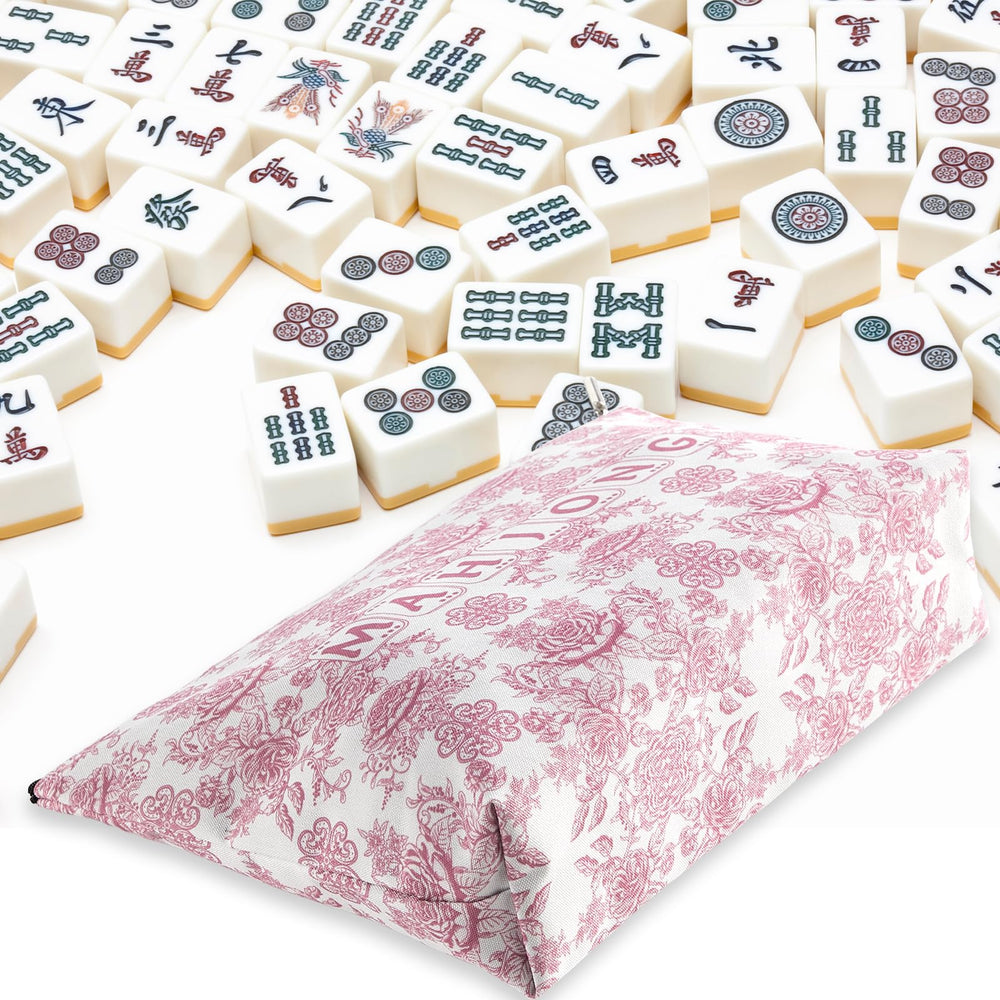 Bornerwhite pink pattern mahjong bag adds stylish charm