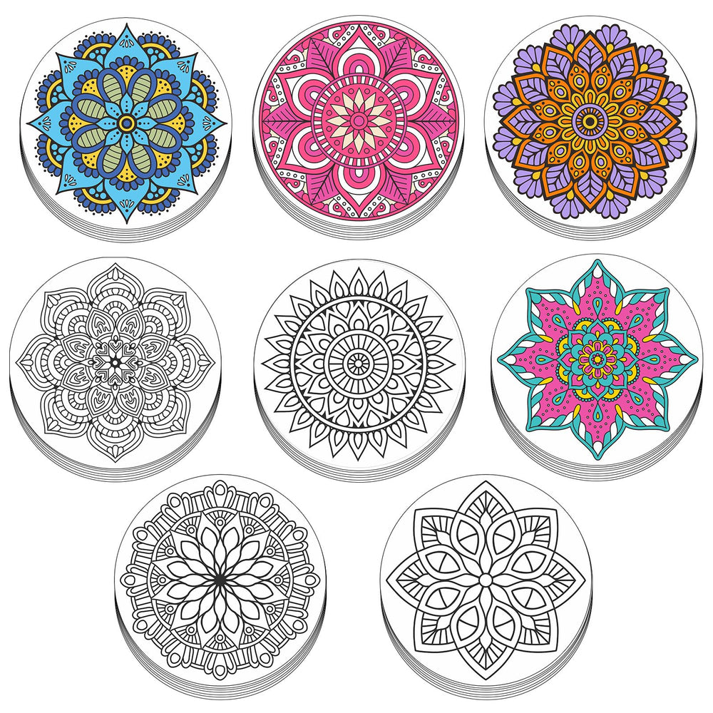 Bosctanuc fuzzy mandala cardset with 22.5 cm diameter for focused coloring sessions