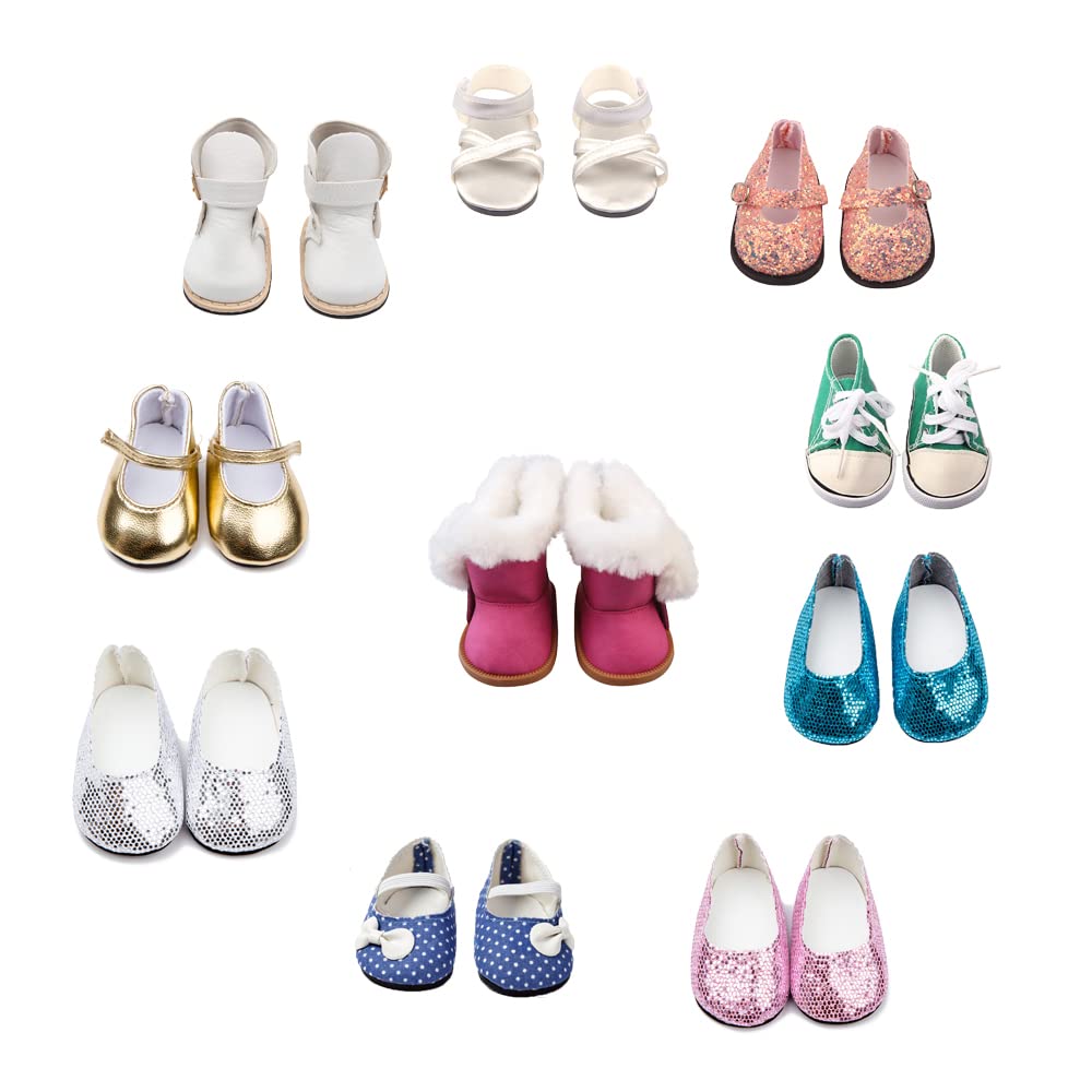 BOSOIRSOU 18-inch doll boots – durable handcrafted footwear for versatile play outfits.