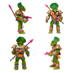 Ceratopsian Guard kneeling or dynamic pose with smoke grenades from Boss Fight Studio