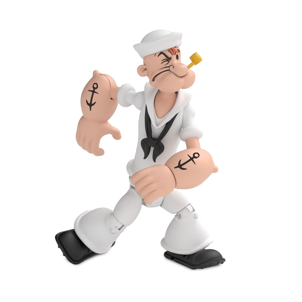 1:12 scale Popeye figure aligns with classic comics for realistic balance.