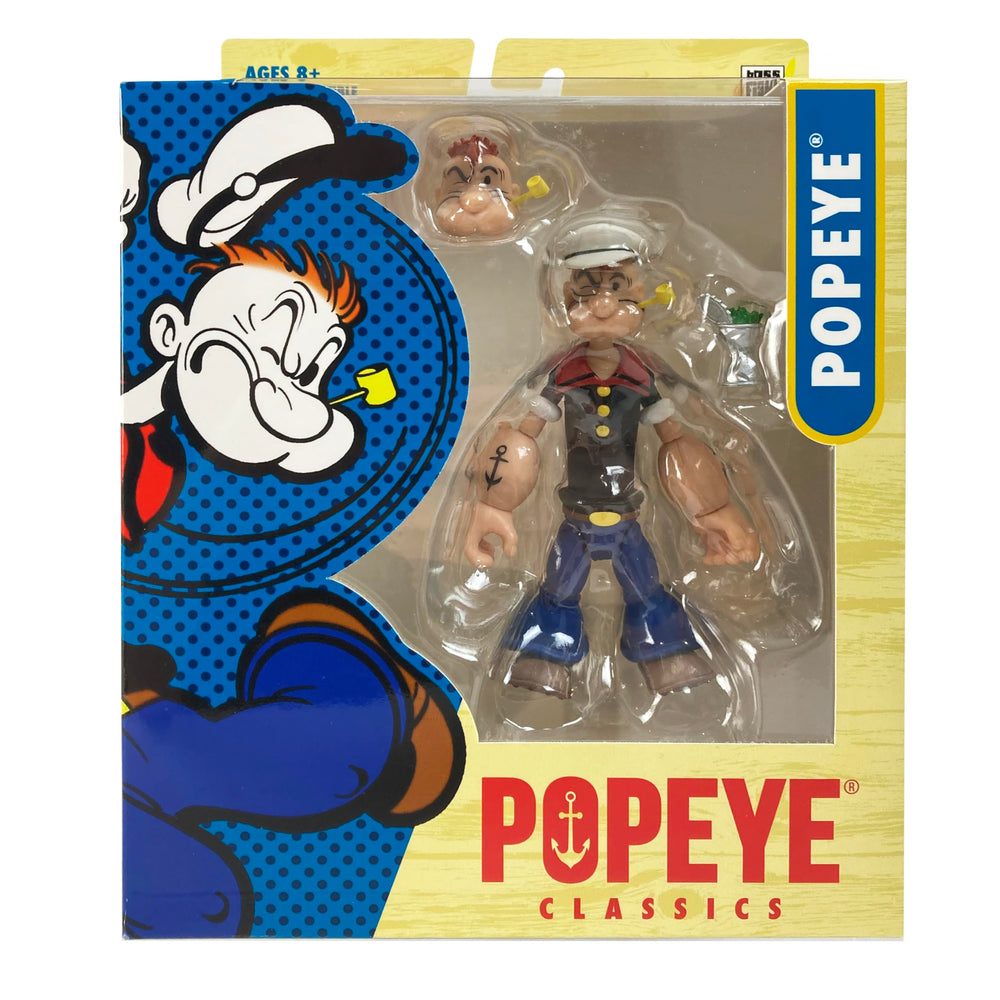 Highly articulated joints support dynamic action in classic Popeye scenes.