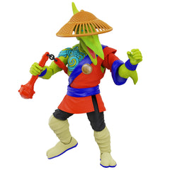 Boss Fight Studio Saurozoic Warrior Fae Kwan wearing straw hat accessory