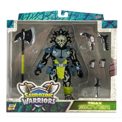 Boss Fight Studio Saurozoic Warrior Triax Skiver poseable figure demonstrating articulation.