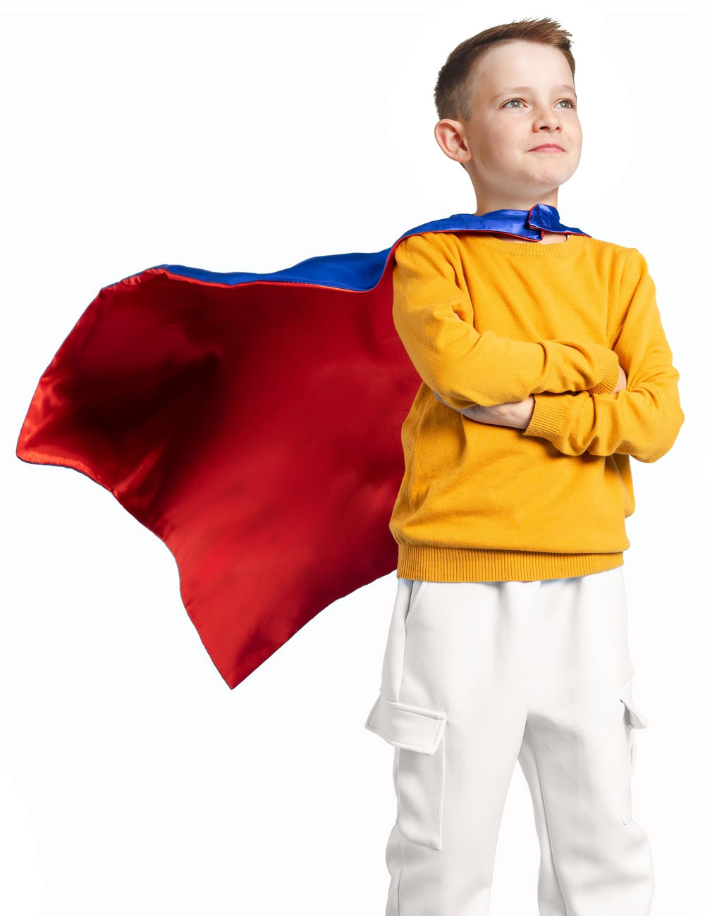 Bosvin blue superhero mask with adjustable band for a comfortable fit.