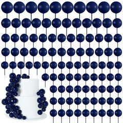 BOUBONI 138-pcs blue ball toppers close-up for vibrant cake decoration ideas.