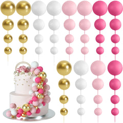 BOUBONI ball cake topper rose red for festive cake decor