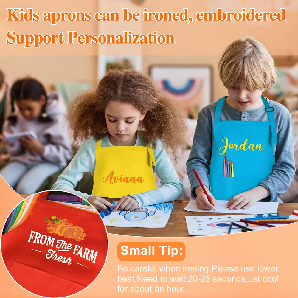 BOUBONI polyester kids apron offers breathable, stain-resistant fabric for projects.