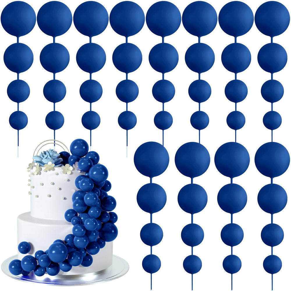 BOUBONI royal blue cake ball toppers set for vibrant party desserts.