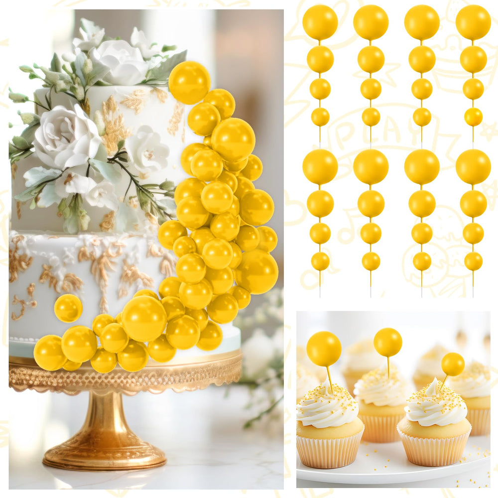 BOUBONI yellow 20mm ball topper, compact dessert accent.