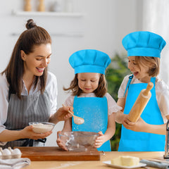 Bouiexye easy-clean blue apron simplifies washing after messy activities.