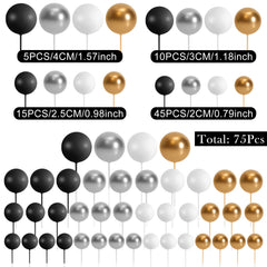 Bouiexye cake ball toppers in four sizes for varied decoration.