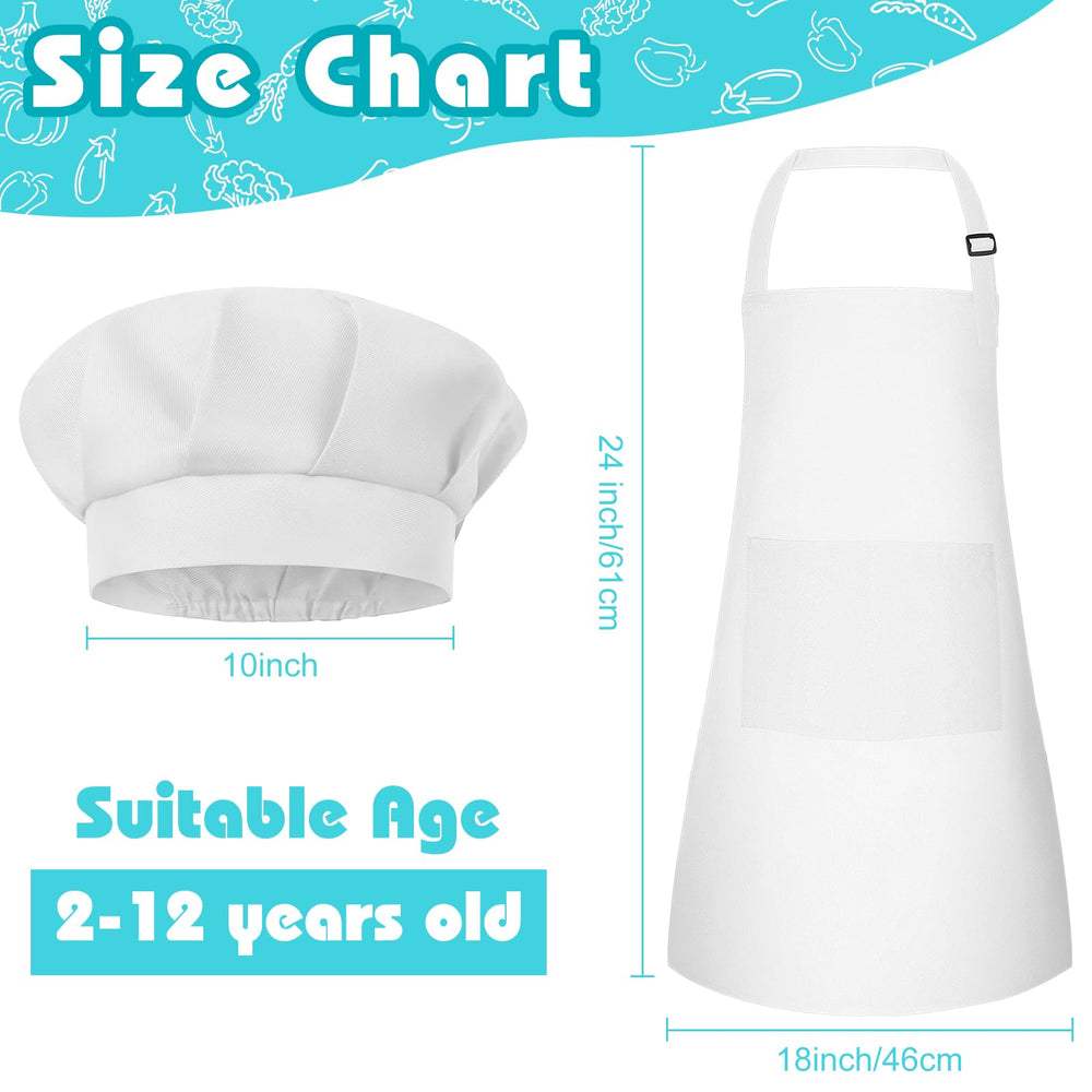 Bouiexye kids apron and hat with two pockets keeps art supplies handy.