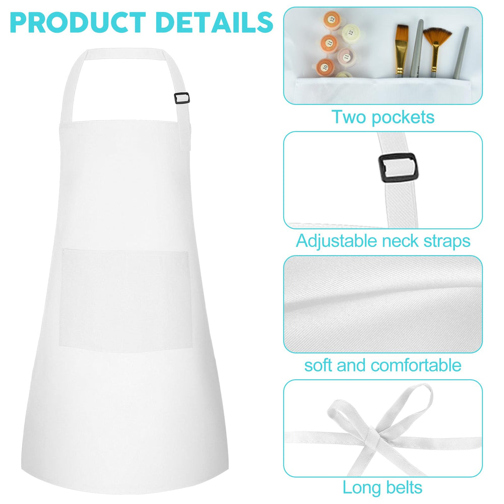 Bouiexye kids apron white polyester fabric that's tear-proof and easy to clean.