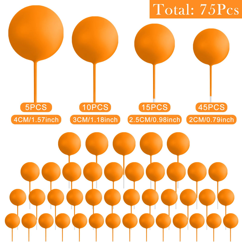 Bouiexye orange cake balls topper in 3 cm size adds height and charm to desserts.