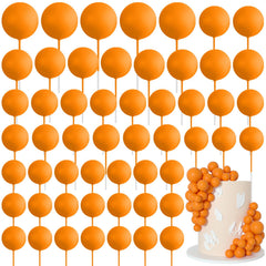 Bouiexye orange cake balls topper in 4 cm size adds bright color to bakery treats.