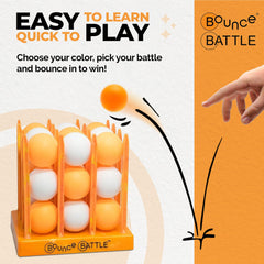 Bounce Battle wooden board and cubes enable tactile, strategic play.