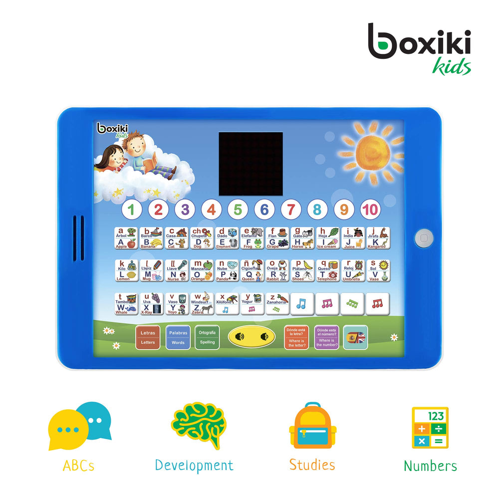 Boxiki Kids tablet displaying Where Is the Letter? quiz for recognition