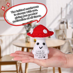 BOXOB gift-ready mushroom doll with card, perfect for birthdays and celebrations.