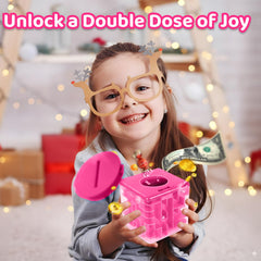 Boxveria Money Maze pink box interior mechanism, smooth action for frustration-free play.