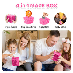Boxveria Money Maze pink box open, reveals the cash prize after solving.