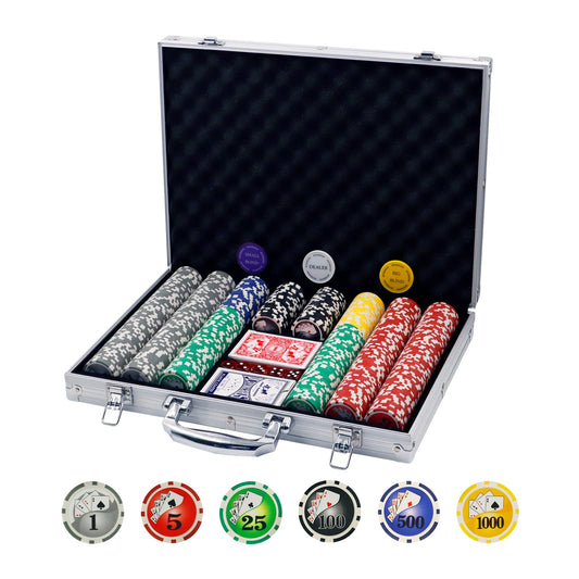 Boyzhood 500-piece poker chip set for home games with casino-style weight.