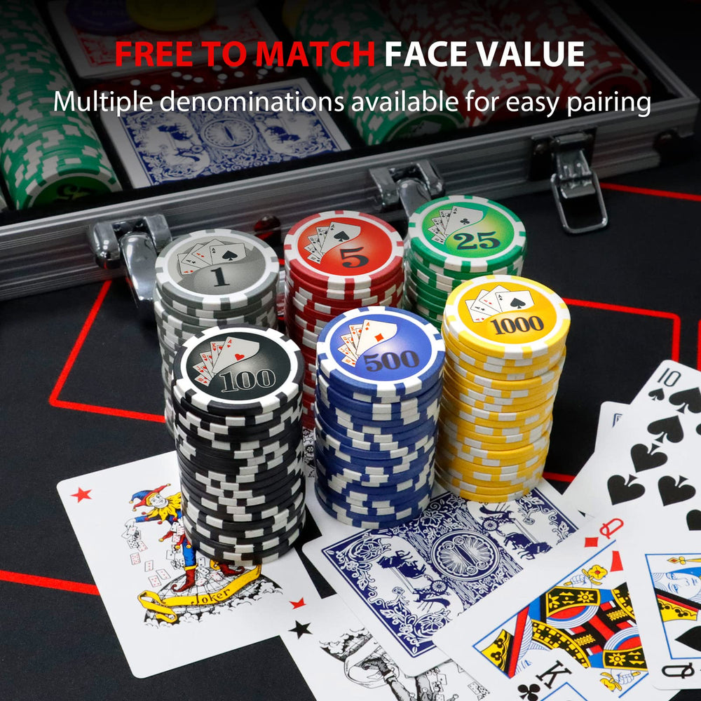 Classic set ready for up to 10 players in Texas Hold'em and Blackjack.