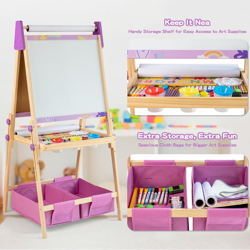 bpmfkid sturdy triangular stand supports growing kids during art time.