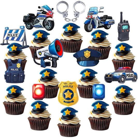 BQF Police Cupcake Toppers badge design adds police-themed fun to cupcakes.