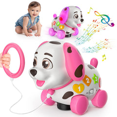 BQU 3-in-1 Musical Puppy Toy face lights up baby's playtime with friendly engagement.