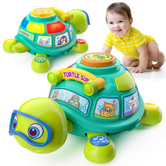 BQU educational toy musical crawling turtle for infants.