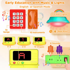BQU Montessori Busy Board with travel-friendly handle enables portable toddler learning.