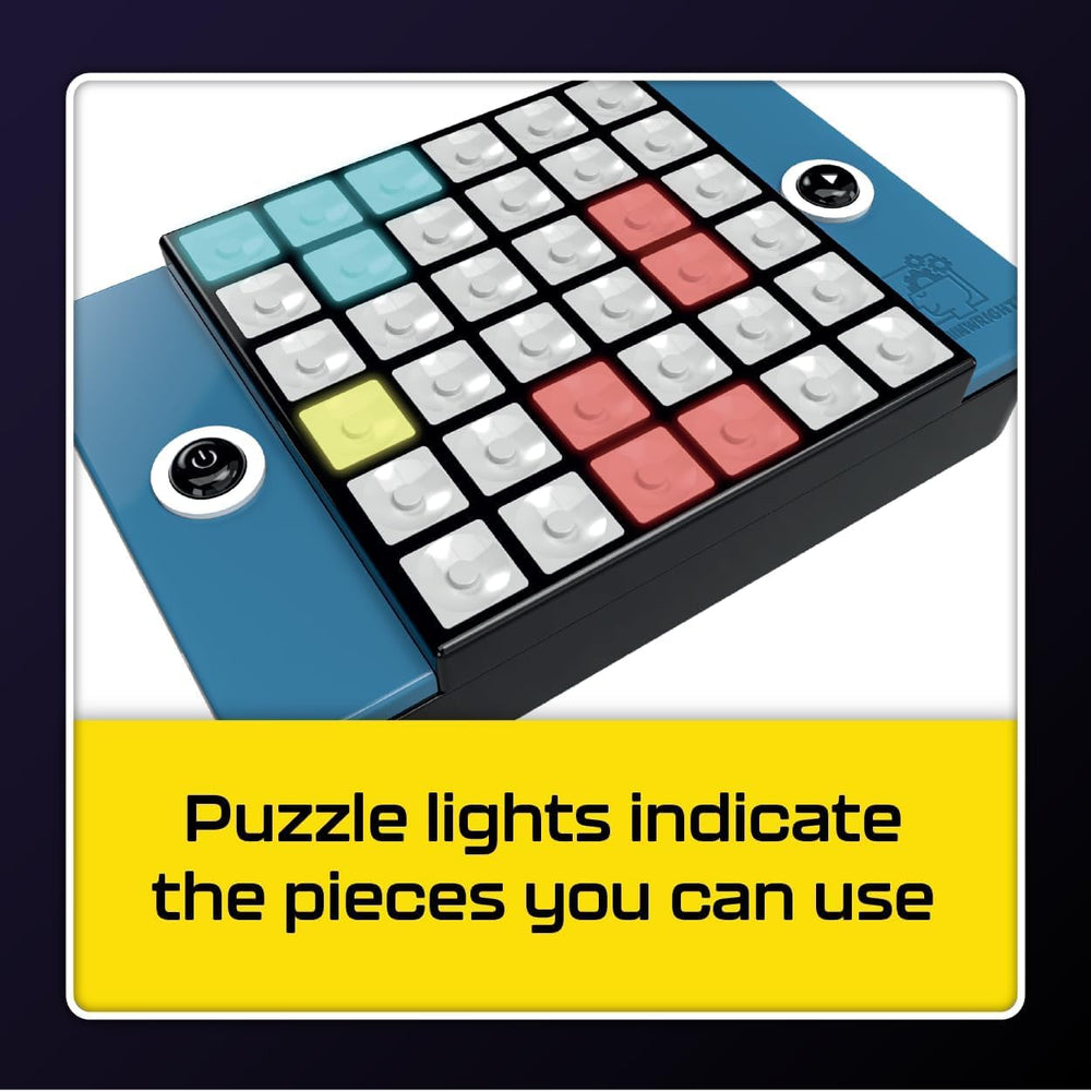 Brainwright Puzzle Bright LED-puzzle setup shows vibrant color cues guiding solutions.