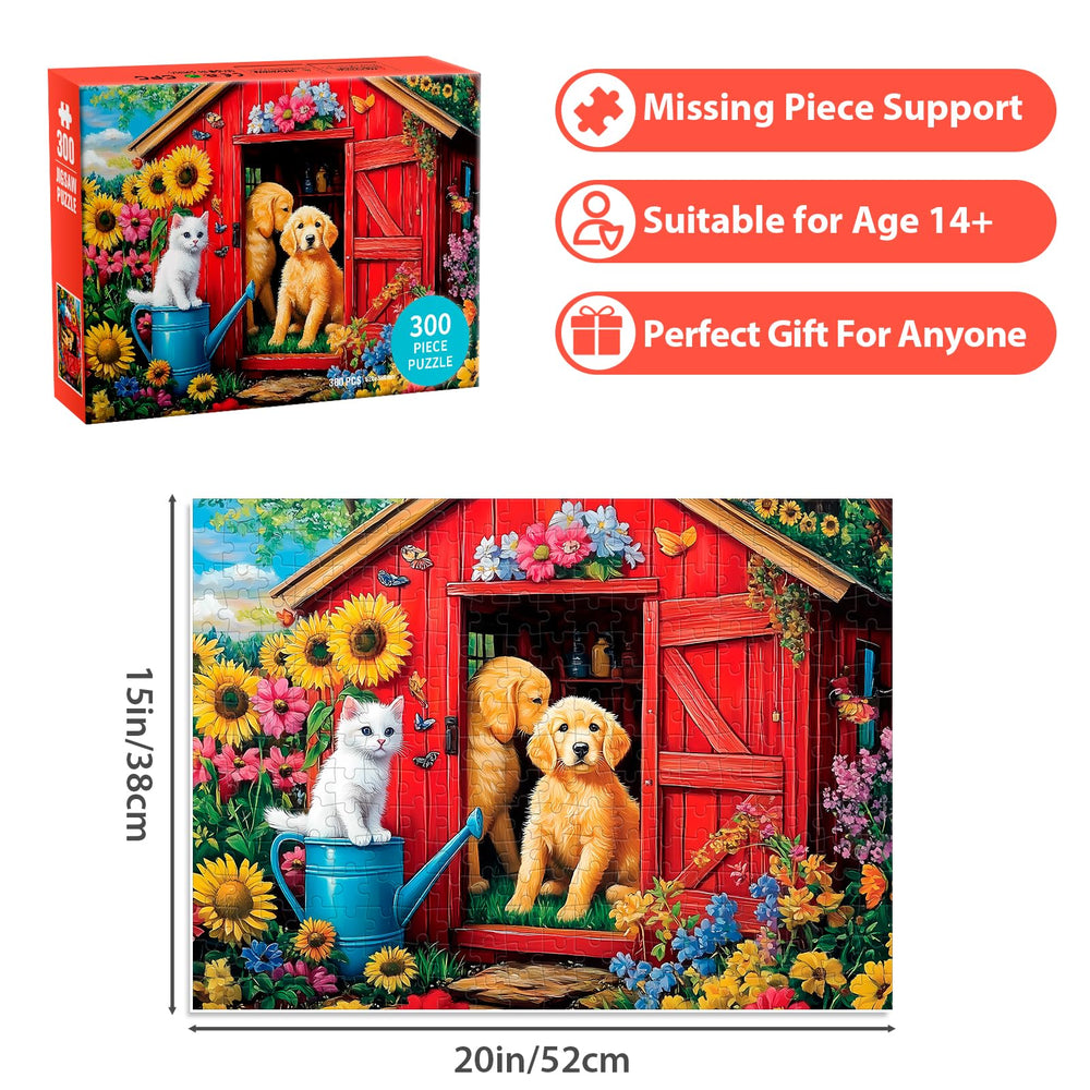 BraniacBits 300-piece puzzle shown as a stylish framed wall decor idea.